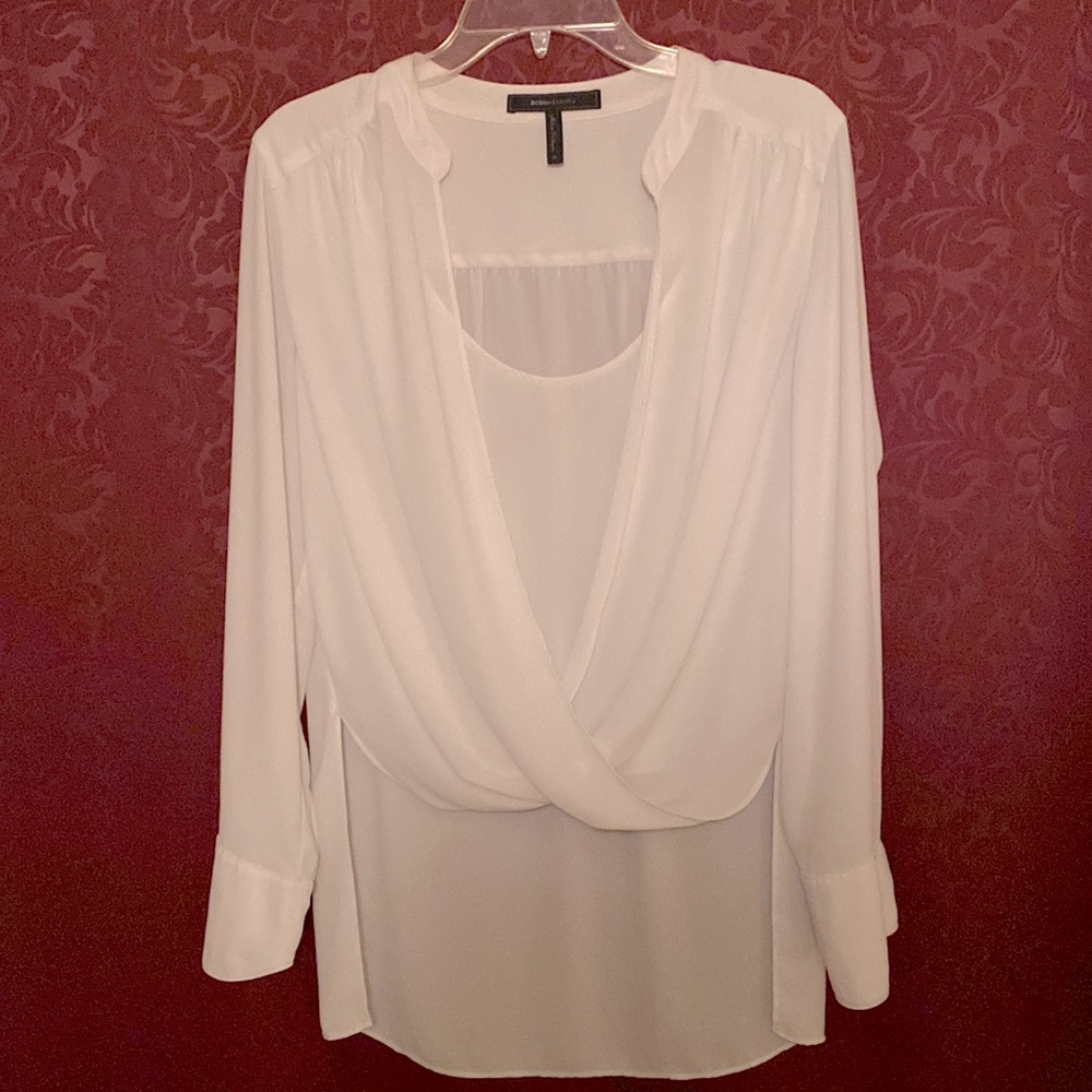 BCBGMaxazria blouse, size M, long sleeve, white color